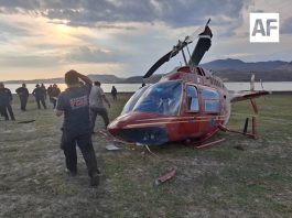 Cae helicóptero en predio aledaño a la Presa del Bosque en Zitácuaro, Michoacán