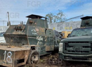 FGR destruye 18 vehículos con blindaje artesanal en Tamaulipas
