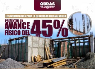 Seidum reporta 45% de avance en construcción de dormitorios para personal de Seguridad Pública, en Manzanillo