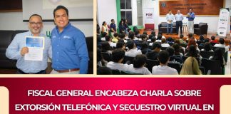 Fiscal General encabeza charla sobre extorsión telefónica y secuestro virtual en el Bachillerato 4 de la Universidad de Colima