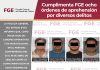 Cumplimenta FGE ocho órdenes de aprehensión por diversos delitos