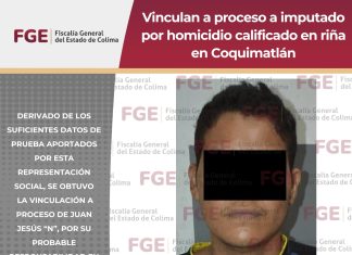 Vinculan a proceso a imputado por homicidio calificado en riña en Coquimatlán