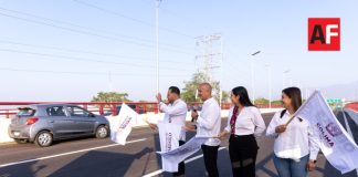 Indira Vizcaíno y titular de la SICT dan banderazo de apertura al puente Arco Norte en Colima; concluyó dos meses antes de lo previsto