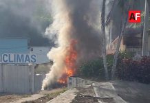 Cuantiosos daños tras incendio de vehículo en Tapeixtles, Manzanillo