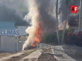 Cuantiosos daños tras incendio de vehículo en Tapeixtles, Manzanillo