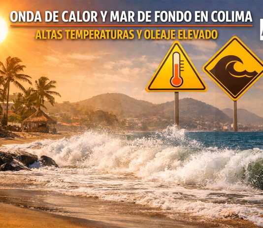 Onda de calor y mar de fondo afectan a Colima; prevén altas temperaturas y oleaje elevado