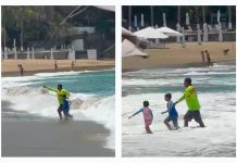 Rescatan a menor en playa La Audiencia, en Manzanillo