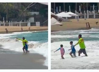 Rescatan a menor en playa La Audiencia, en Manzanillo