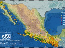 SSN registra 3 mil 162 temblores en marzo; los de mayor magnitud fueron dos de 5.2 con epicentro en Oaxaca