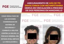 Aseguramiento de más de 170 envoltorios con metanfetamina deriva en vinculación a proceso de dos personas en Manzanillo