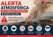 Activan Emergencia Atmosférica en Puerto Vallarta por incendio en vertedero; suspenden clases vespertinas