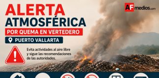 Activan Emergencia Atmosférica en Puerto Vallarta por incendio en vertedero; suspenden clases vespertinas