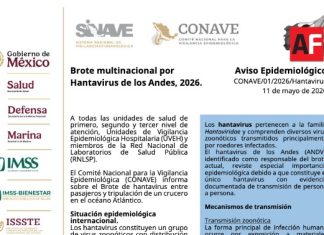 Secretaría de Salud emite alerta epidemiológica por brote de hantavirus