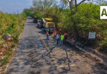 Gobierno de Indira Vizcaíno refuerza la conservación del libramiento Nogueras, en Comala