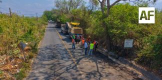 Gobierno de Indira Vizcaíno refuerza la conservación del libramiento Nogueras, en Comala