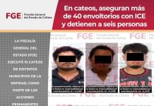 En cateos, aseguran más de 40 envoltorios con ICE y detienen a seis personas