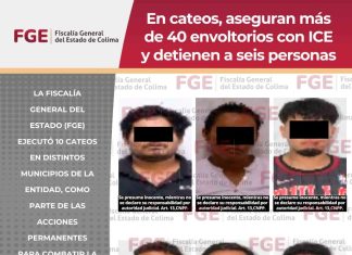 En cateos, aseguran más de 40 envoltorios con ICE y detienen a seis personas