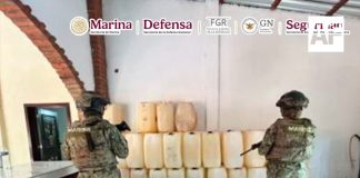 Marina y Policía Estatal aseguran presunta droga y combustible durante cateos en Chiapas