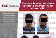 Cinco hombres son vinculados a proceso por narcomenudeo en Manzanillo