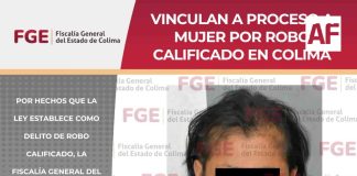 Vinculan a proceso a mujer por robo calificado en Colima