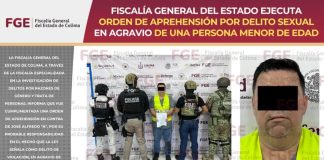 Fiscalía General del Estado ejecuta orden de aprehensión por delito sexual en agravio de una persona menor de edad