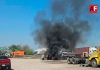 Incendio de tráiler en zona industrial de Jalipa, en Manzanillo, deja cuantiosos daños materiales