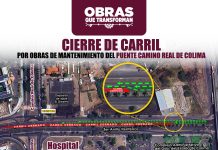 Seidum Colima informa cierre parcial de carril por trabajos de mantenimiento en el Puente Camino Real