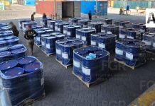 FGR y SSPC aseguran más de 54 mil litros de precursores químicos en aduana de Manzanillo