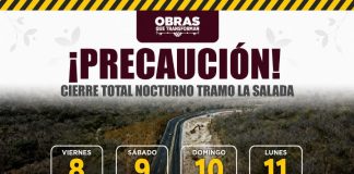 Seidum anuncia cierre nocturno temporal en autopista Colima-Manzanillo este viernes, sábado, domingo y lunes