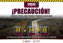 Seidum Colima informa cierre temporal nocturno en el tramo ‘La Salada’ este sábado, domingo y lunes