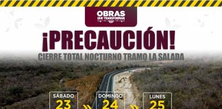 Seidum Colima informa cierre temporal nocturno en el tramo ‘La Salada’ este sábado, domingo y lunes