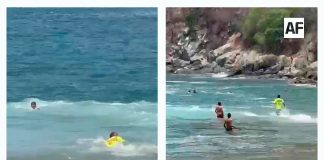 UEPC Colima y PC Manzanillo rescatan del mar a dos personas de Jalisco