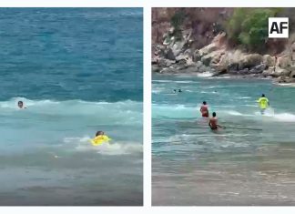 UEPC Colima y PC Manzanillo rescatan del mar a dos personas de Jalisco