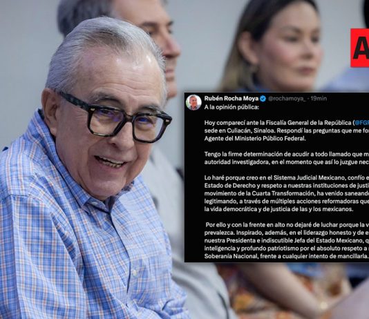Rubén Rocha Moya comparece ante la FGR en Culiacán y asegura que seguirá atendiendo llamados de la autoridad
