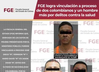 FGE logra vinculación a proceso de dos colombianos y un hombre más por delitos contra la salud