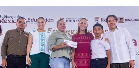 Presidenta Sheinbaum y Gobernadora Indira entregan Becas ‘Rita Cetina’ en La Villa