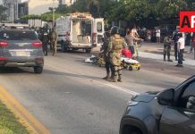 Choque entre motocicleta y taxi deja 1 muerto sobre el Boulevard de Manzanillo; también hay 1 lesionado