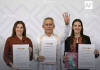Rosi Bayardo, Gricelda Valencia y Joel Padilla formalizan inscripción para encabezar la Defensa de la Transformación en Colima