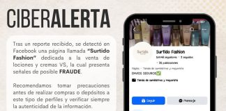 Alerta Policía Cibernética sobre presunta página fraudulenta de venta de lociones y cremas