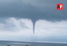 Se registró un tromba marina en el lago de Chapala, Jalisco