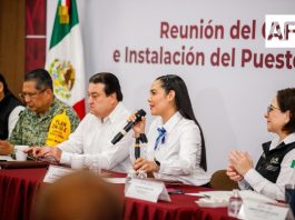 Indira Vizcaíno y titular del CNPC instalan Puesto de Comando en Colima ante temporada de lluvias y ciclones 2026