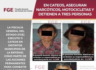 En cateos, aseguran narcóticos, motocicletas y detienen a tres personas