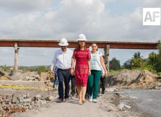 Indira y Claudia supervisan avances de la presa derivadora de Armería; invierten más de 270 mdp
