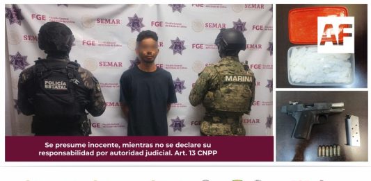 Mesa de Coordinación Estatal informa detención de presunto sicario del Cártel de Sinaloa con droga, un arma y cartuchos