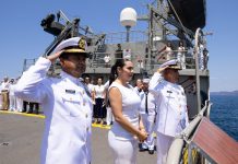 Indira Vizcaíno presidió la ceremonia del Día de la Marina en Manzanillo