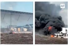 Reportan incendio en bodega sobre la autopista Tecomán-Colima