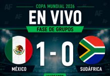 México toma ventaja ante Sudáfrica y se va al descanso con triunfo parcial