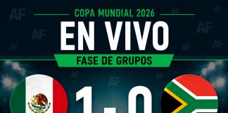 México toma ventaja ante Sudáfrica y se va al descanso con triunfo parcial