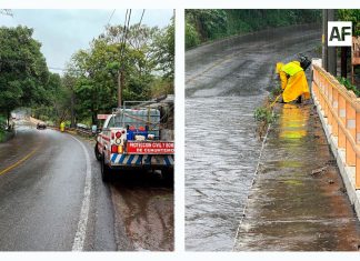 Realizan trabajos de desazolve tras inundación en puente de la carretera Quesería-Tonila
