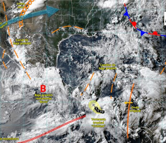 Pronostican lluvias intensas para Colima y gran parte del país; mantienen vigilancia sobre Cristina en el Pacífico